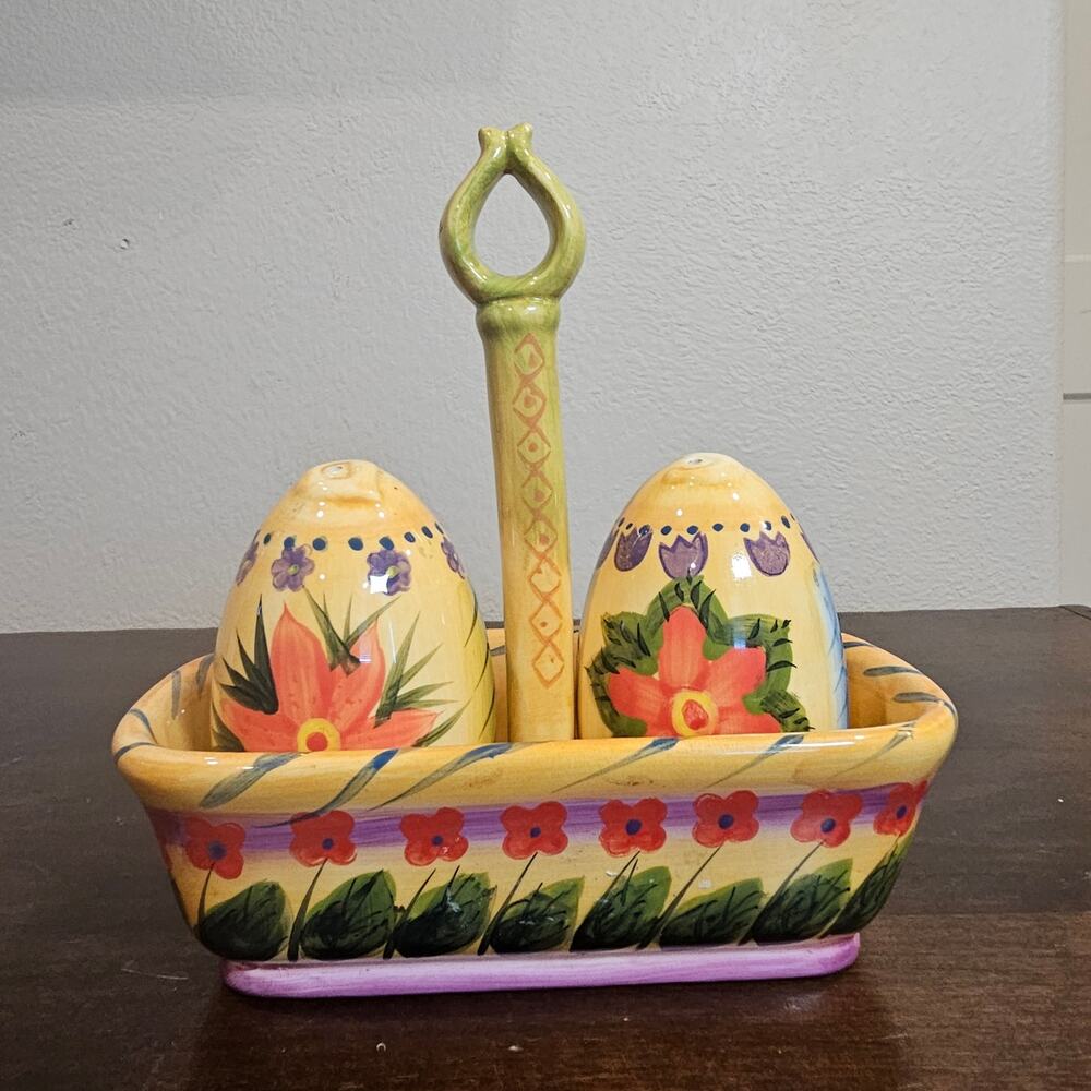 Fontana Hand Painted Easter Egg Salt and Pepper Shakers